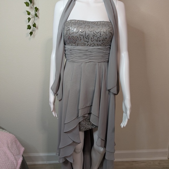 Dancing Queen sequins Gowns for wedding, prom, formal event etc NWT blue or gray - Picture 10 of 12